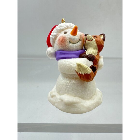 Hallmark Keepsake 1999 Snow Buddies Snowman Fox Ornament Christmas Holiday Decor - Picture 4 of 9